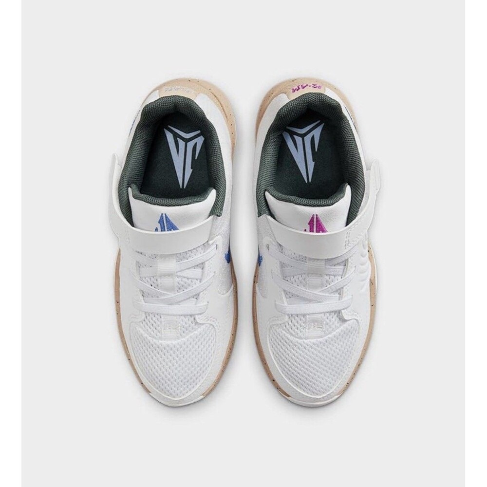 Nike Ja 2 In The Woods. Little Kids Shoes Size 12c White/Hemp/Vintage Green/Blue - Picture 2 of 15